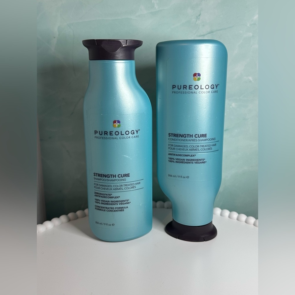Pureology Strength Cure Shampoo & Conditioner Duo for Damaged Hair, 9fl oz each